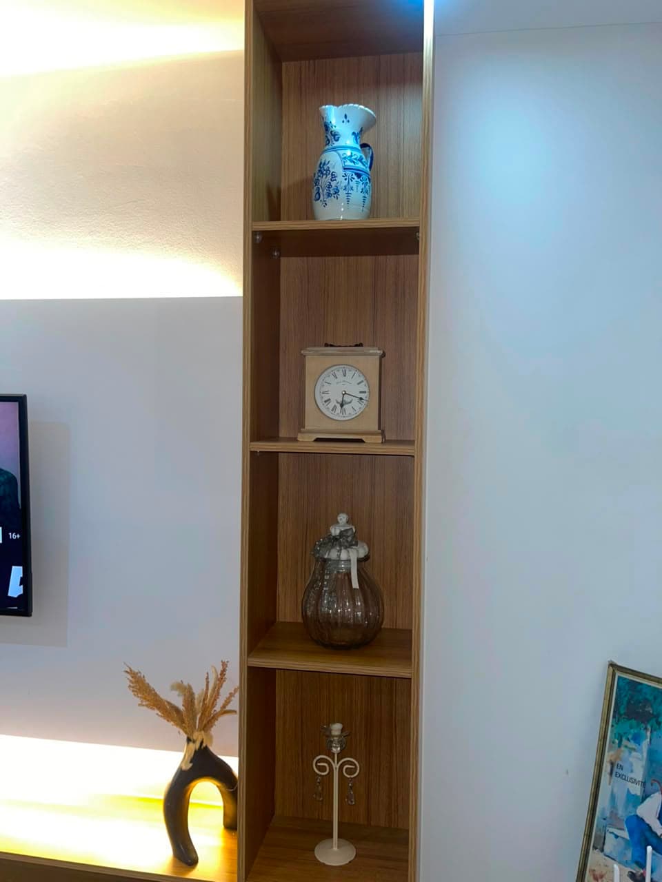Détail du séjour et de son meuble de télévision