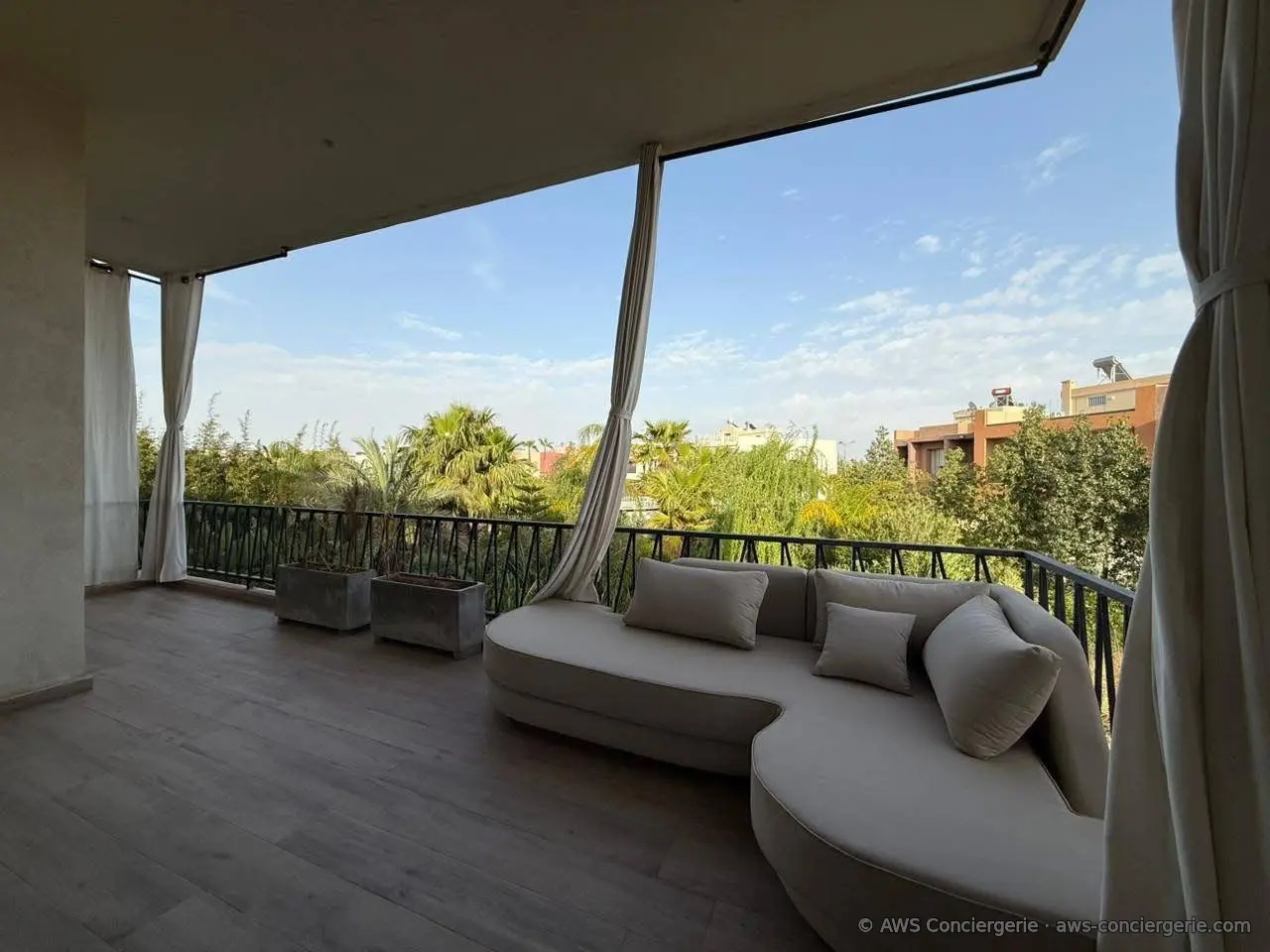 Terrasse aménagée à l’étage